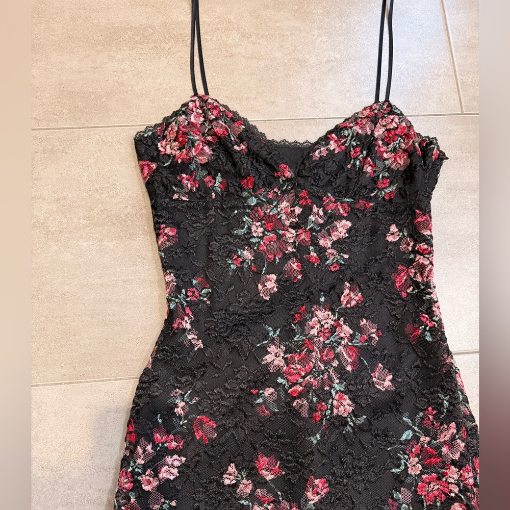Betsey Johnson New York Vintage Black Floral Dress - Picture 2 of 5